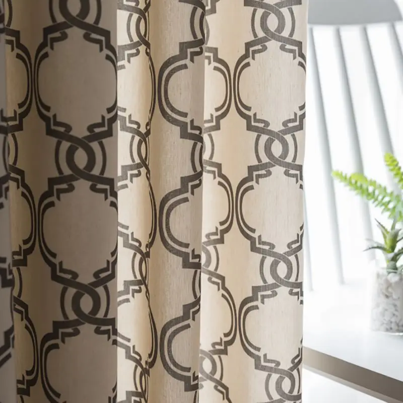 

PSoft Lantern Print Curtains Cotton Shading Window line Out Blinds Black for Red Room Curtain Living 100*280cm P