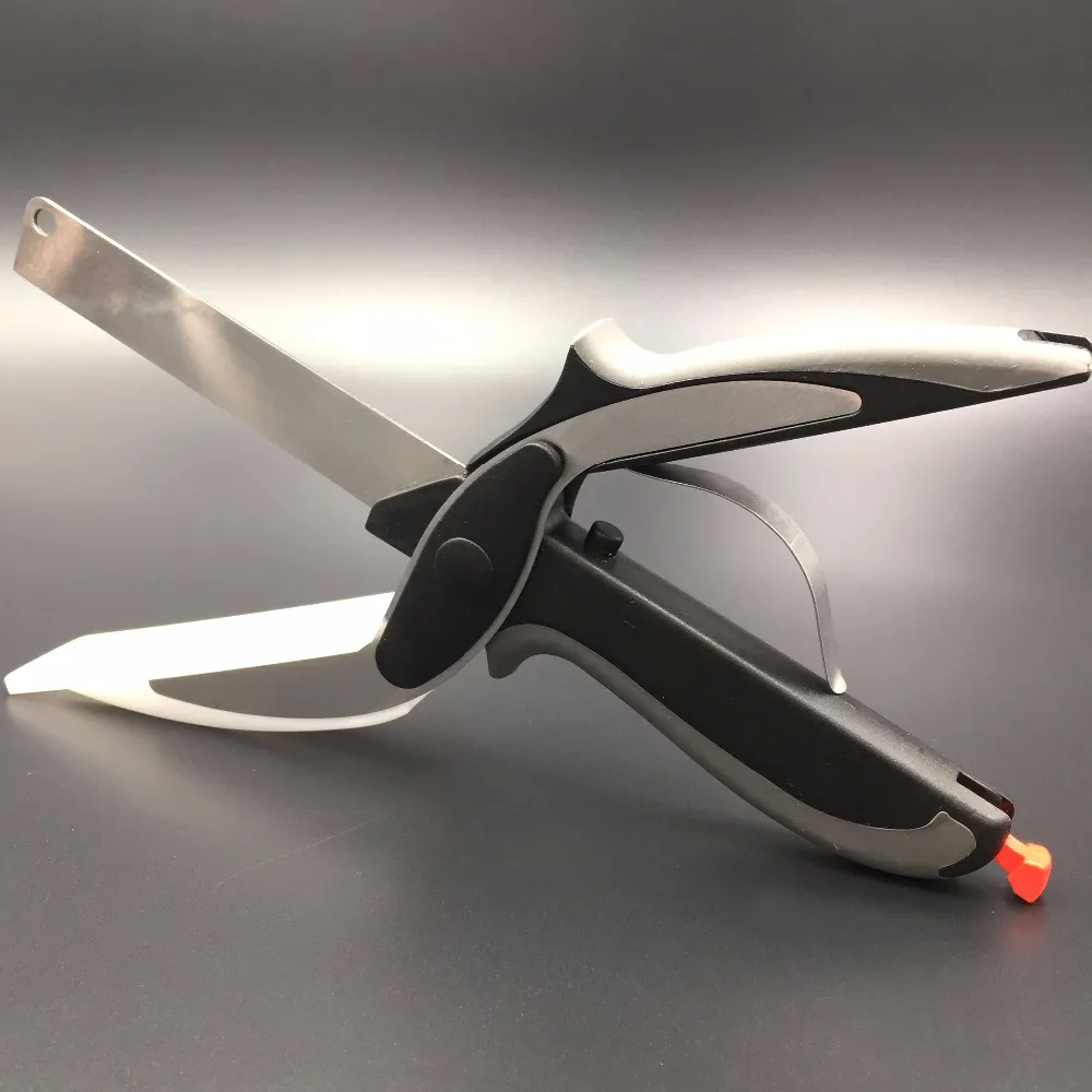 Hot sale 2 in 1 Kitchen Knife Cutting Board Scissors Stainless Steel Kitchen font b Food