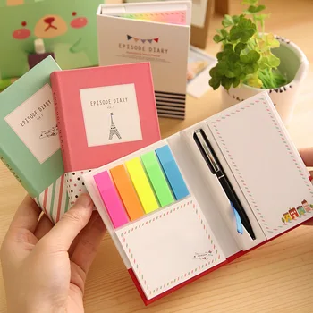 

1PC Korean Creative Tower Hardcover Combine Memopad Notepad Stationery Diary Notebook Office School Supplies With Pen