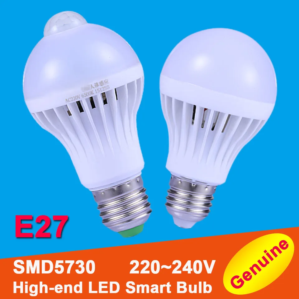 

110v/220v PIR Motion Sensor Lamp E27 Led bulb 5w 7w 9w Auto Smart Led PIR Infrared Body Lamp With The Motion Sensor Lights