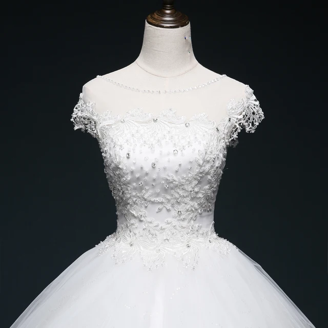 SL-436 New Lace Applique Bridal Dress Ball Gown Wedding Dress 4