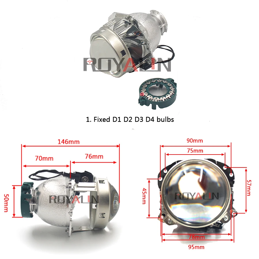 ROYALIN ل Hella EVOX 2.0 D2S مصباح أمامي لجهاز الإسقاط ثنائية زينون عدسة ل BMW E39 E60 فورد أودي A6 C5 C6 W211 باسات B6 سكودا فابيا