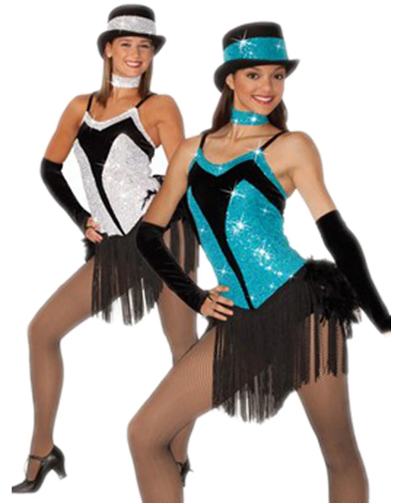 

Gymnastics Leotard For Girls The New Adult Sexy Stage Performance Clothing Professional Jazz Dance Clothes Latin Fringed Skirts