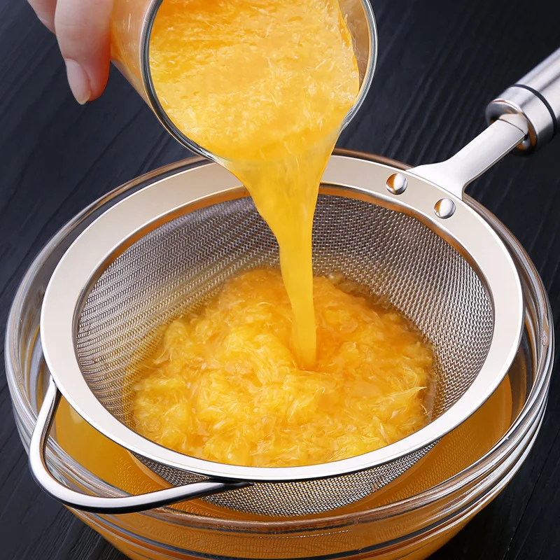 

stainless steel kitchen big spoon juice filter soybean milk oil strainer colander dropship