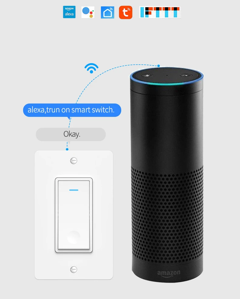 Lonsonho Wifi умный переключатель US настенный переключатель Tuya Smart Life App беспроводной пульт дистанционного управления работает с Alexa Google Home Mini