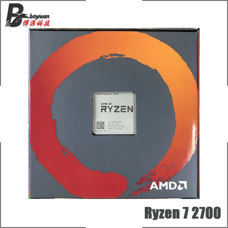 Процессор AMD Ryzen 7 2700 R7 2700 3,2 ГГц Восьмиядерный синтеидальный процессор L3 = 16 м 65 Вт YD2700BBM88AF Socket AM4 и с вентилятором