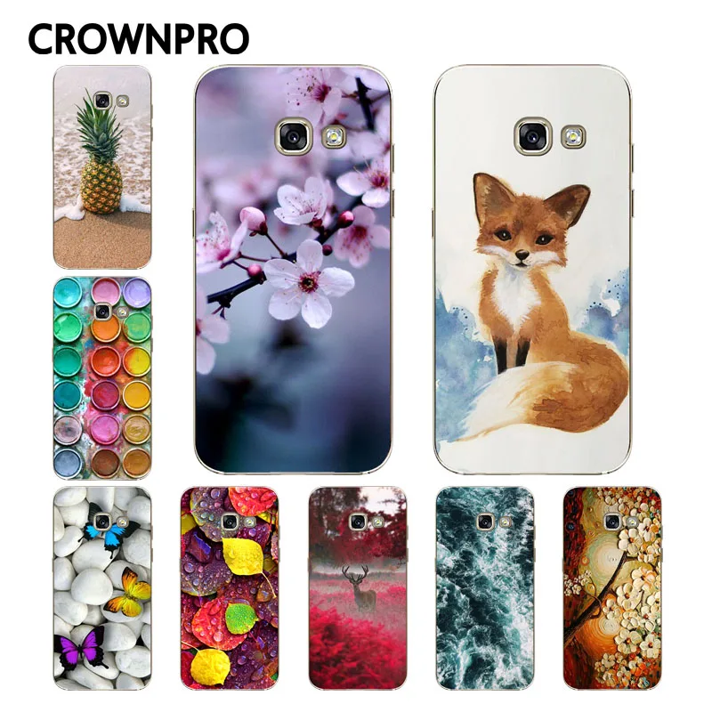 

CROWNPRO FOR Coque Samsung Galaxy A5 2017 Case Cover Soft TPU A520 A520F Painted Back Protective FOR Funda Samsung A5 2017 Case