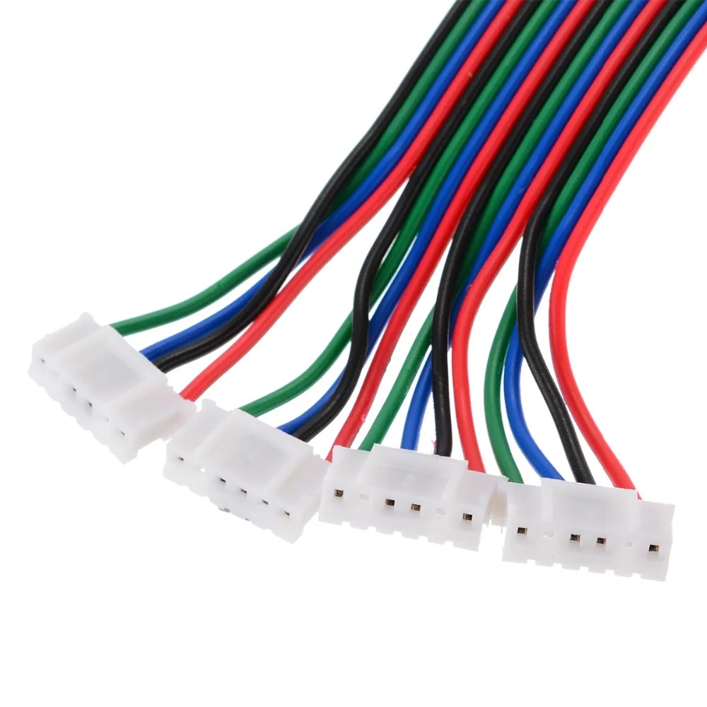 4 قطعة 100 سنتيمتر 4 دبوس محرك متدرج سلك كابل الإناث إلى الإناث أسود أبيض محطة خط 3D الطابعات أجزاء ل نيما 17 محرك متدرج