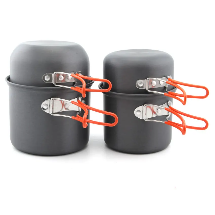 FMC-208 portátil al aire libre 4 unids/set viajes de Camping 2-3People Picnic utensilios de cocina olla