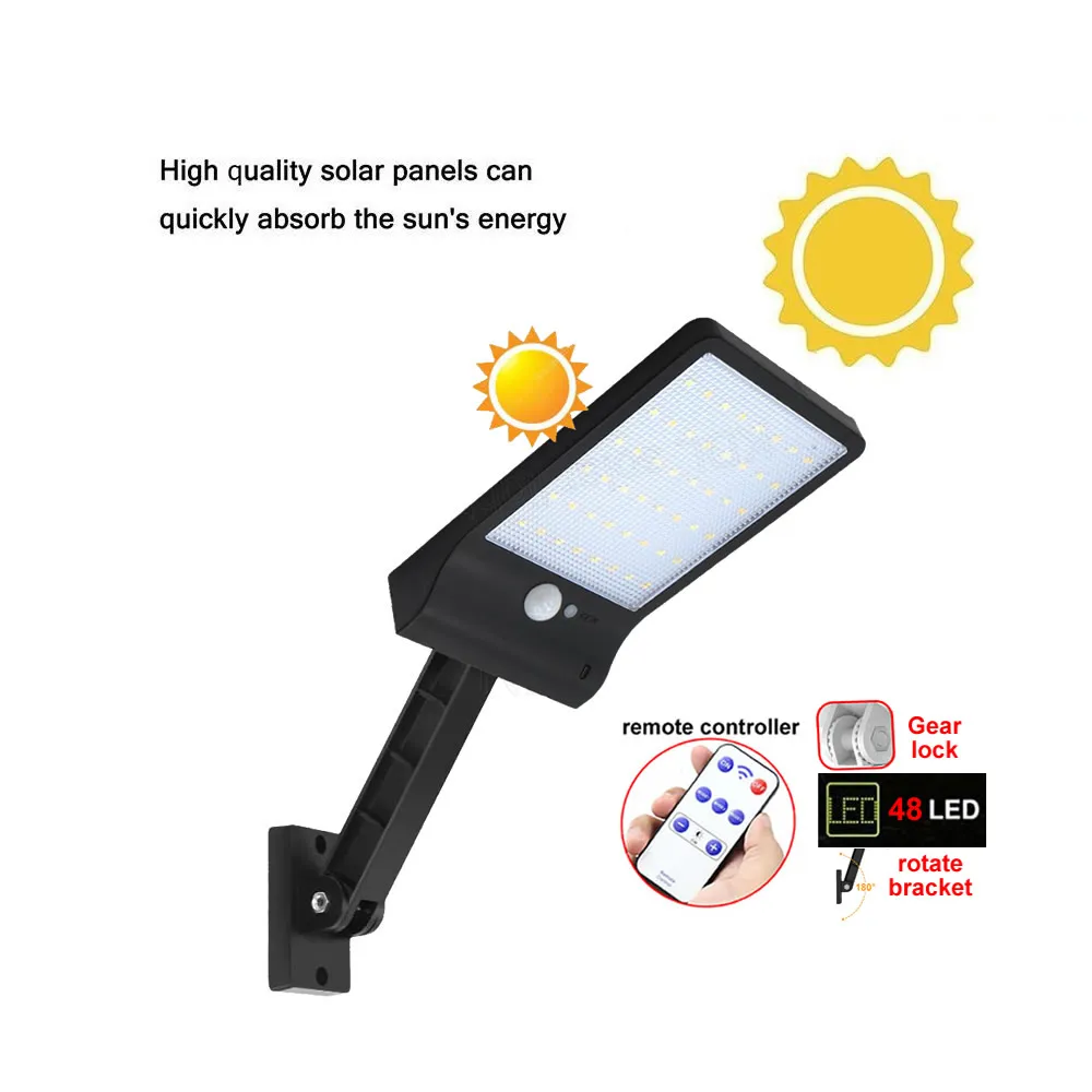 

48 LED Solar Light Waterproof Outdoor Garden Fence Lamp With Energy Savg Street Yard Path Home