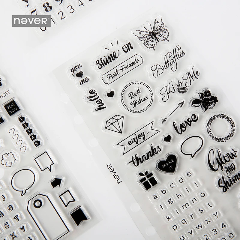 Never planner decorative accessories Transparent seal Set stamp for scrapbooking diary diy korean stationery school supplies zfparty trees transparent clear silicone stamp seal for diy scrapbooking photo album decorative card making