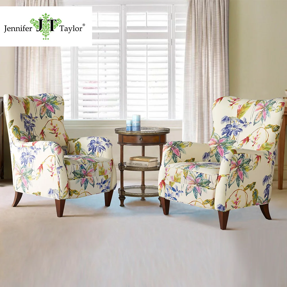 Image Jennifer Taylor Home, Arm Chair, Multicolored, Cotton Blend, Hand Tufted, Wooden Legs 5312 804