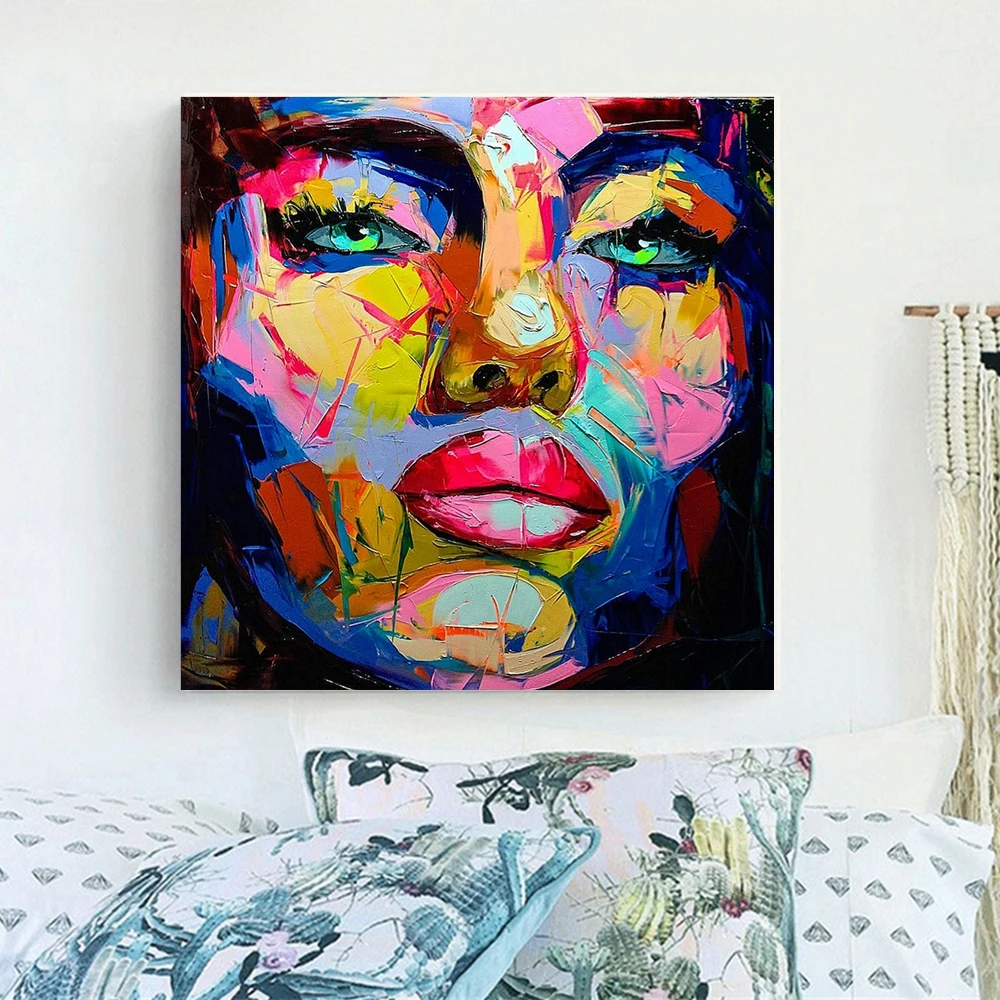 Green Eyes Woman Artwork Abstract Wall Art Canvas Painting for Dining Room Home Wall Decor Color Face Knife Painting Drop Ship Green Eyes Woman Artwork Abstract Wall Art Canvas Painting for Dining Room Home Wall Decor Color Face Knife Painting Drop Ship