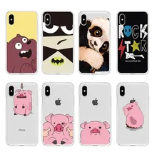 קריקטורה חזיר פנדה דוב צבעוני רך נקה TPU מקרה טלפון עבור iPhone 6 6 S בתוספת 7 7 בתוספת 8 בתוספת iPhone X 5S 4S C057(China)