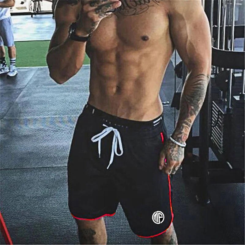 Brand Quick Dry Mens Mesh Shorts Gyms Clothing Mens Casual Sportswear