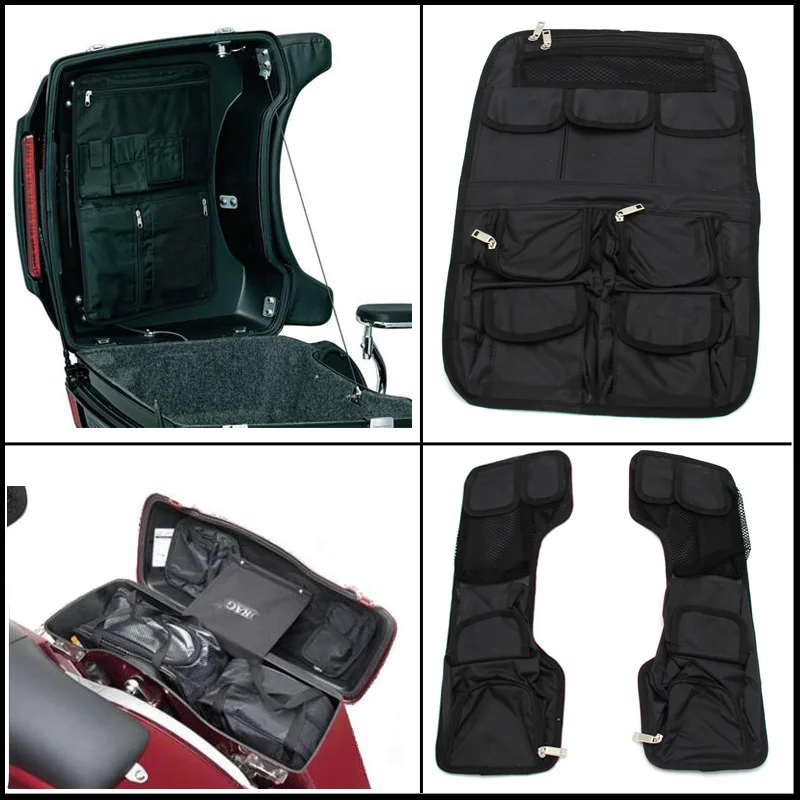 Мотоциклетная черная жесткая седельная сумка для седла Tour Pak с крышкой, органайзер, набор внутренних сумок для Harley Touring моделей 1993-2013