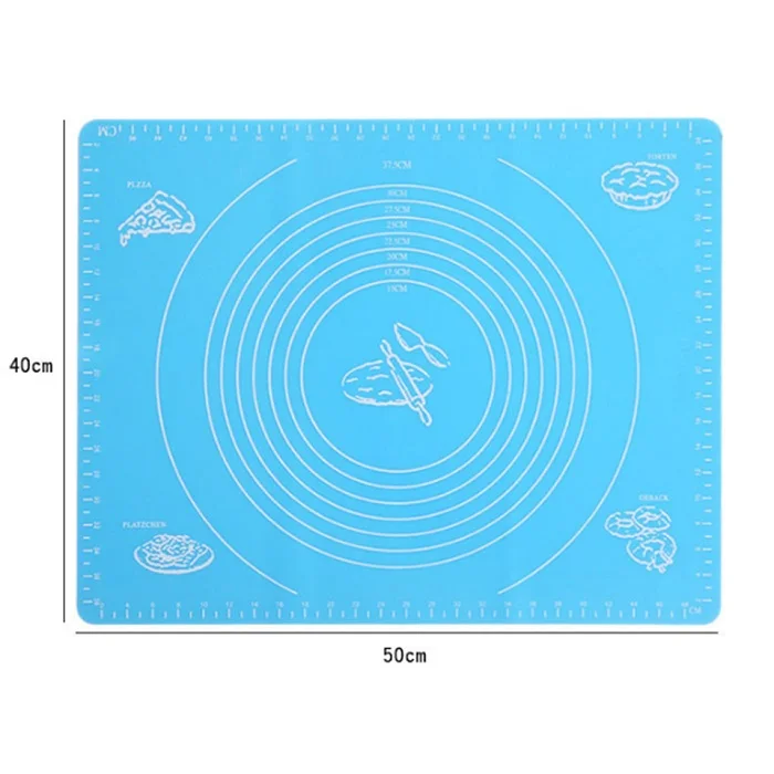 Transhome силиконовый коврик для выпечки антипригарный прокатный помадка пицца выпечка тестомес Кухонные гаджеты Инструменты для приготовления пищи коврик для выпечки - Цвет: Blue 40x50cm