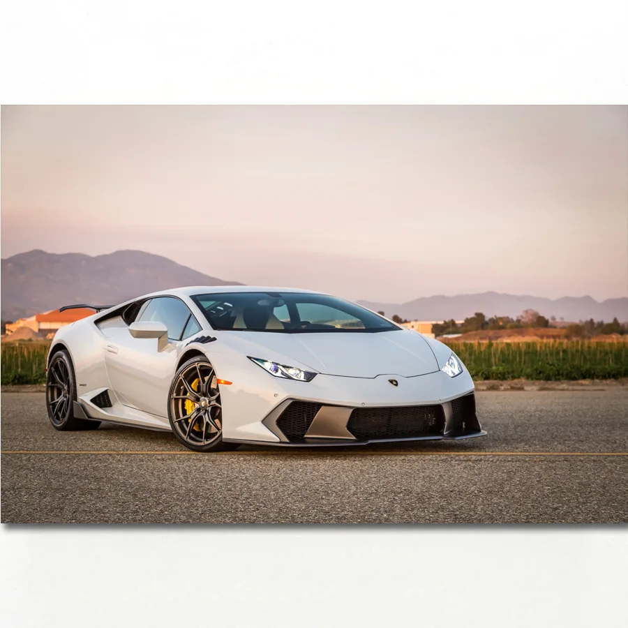 

Super Car Wall Art Picture White Car Huracan Vehicles Poster Canvas Printed Art Paintings for living room Decor