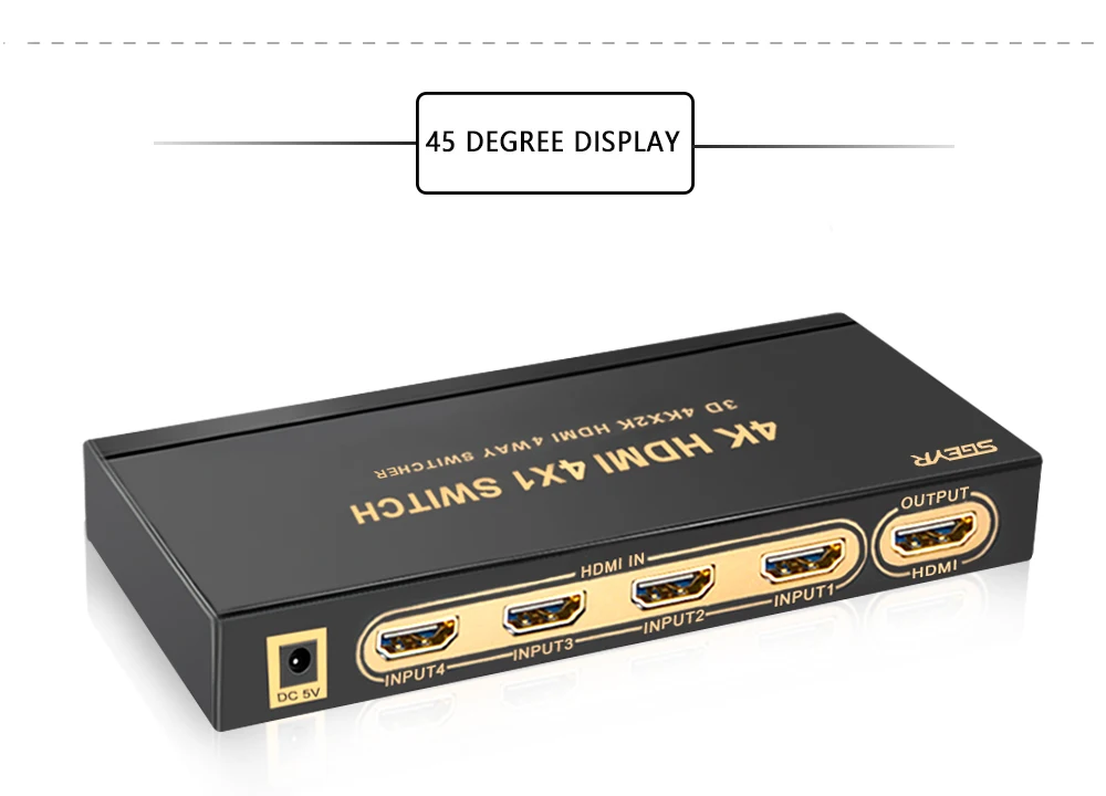 SGEYR 4 порта HDMI переключатель сплиттер 4x1 HDMI коммутатор 4k x 2K 4 в 1 поддержка 4K x 2K 1080p 4K с ИК дистанционное управление, разъем HDMI адаптер