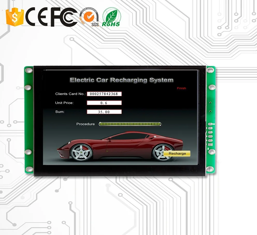 

7 inch lcd typical input voltage 12V with RS232 / RS485 / TTL / USB convert