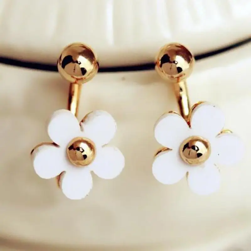 

New earrings Anti Allergy Small Golden Flower With Five Petals After Hanging Earrings Fashion Star Earrings Jewelry Wholesale