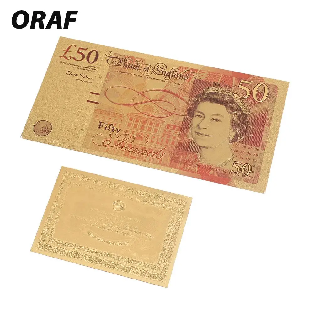 24K Gold Antique Plated 50 Euro Collection Antique Home Decoration Realistic Decoration Fake Money Souvenir Gifts Banknotes