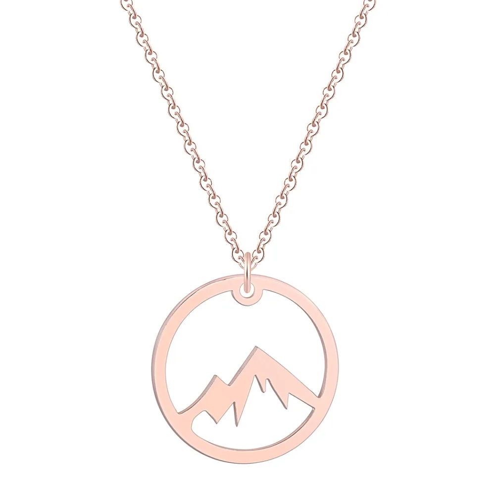 QIAMNI горный диапазон кулон ожерелье для женщин мужчин на открытом воздухе путешествия ювелирные изделия скалолазание любовник подарки горы вызов ожерелье