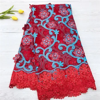 

Luxury Bridal African Lace Fabric 3d French Lace Fabric African Tulle Lace Applique In Switzerland High Quality 2018 With Stones