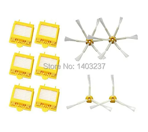 

2 3-Armed Side Brush + 2 6-Armed Side Brush 6 HEPA Filters for iRobot Roomba 700 Series 760 770 780 790 Vacuum Cleaner
