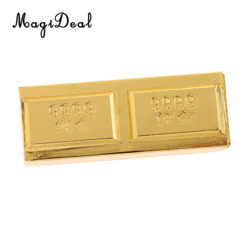 5 Pieces Chinese Feng Shui Lucky Fake Gold Bar Bullion w Box Art Crafts Gift