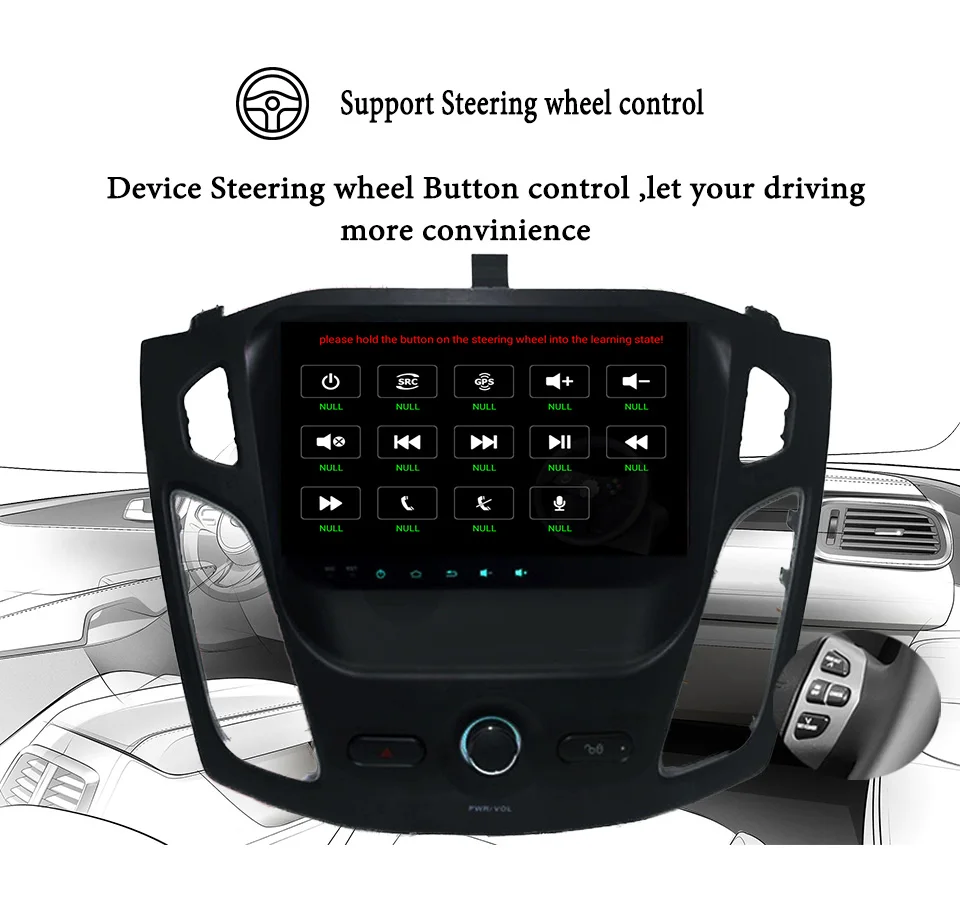 2 din Android 9 0 Восьмиядерный автомобильный dvd плеер GPS Navi для Ford Focus 2012 2015 2018 с аудио