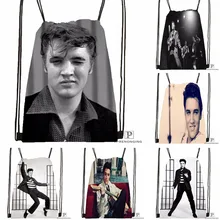 Индивидуальная походная сумка на шнурке Elvis Presley для мужчин и женщин, милый рюкзак для детей(черная спинка) 31x40 см#180531-01-14
