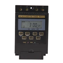 1PC Digital LCD Microcomputer timer switch AC 220V 25A cycle microcomputer time controlled switch waterproof English