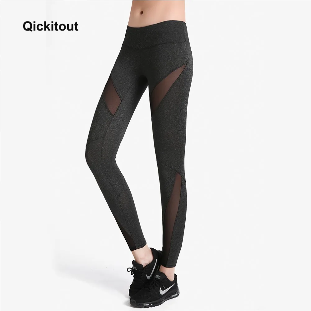 2018 Fashion Women Ladies Fitness Workout Grey Mesh