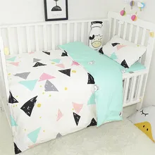 3 шт. Детские комплекты постельного белья, включая пододеяльник, наволочка, плоский лист, мягкий высококачественный комплект детской кроватки для новорожденных