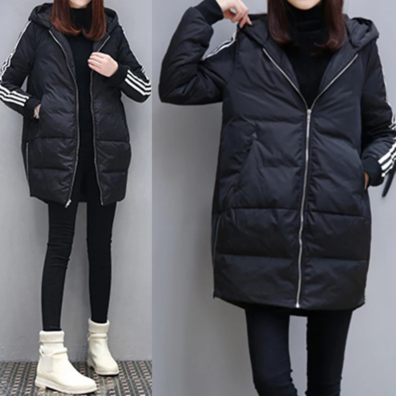 Woxingwo winter clothes  fat increase code female sister fat 100kg medium long coat cotton padded parkas