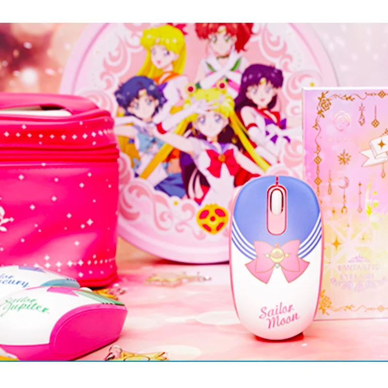 

Kawaii Cartoon Sailor Moon Wireless Mouse Beauty Girl Pink Office Laptop Game Mice Home PC Computer Optical Mouse