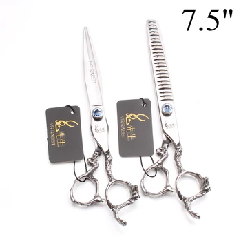 

7.5" 440C Mr Rabbit Puppy Straight Shears Animal Shears Thinning Scissors Professional Pet Scissors Dog Grooming Scissors T9006