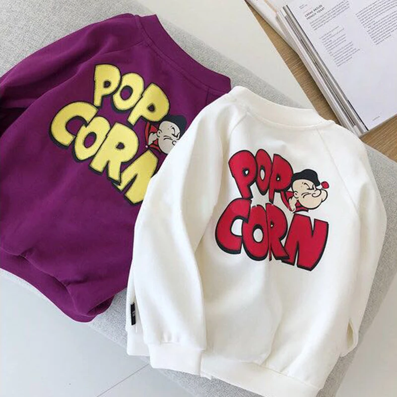 

SFC-204 Sengfei Fashion Children Baby Girls Outerwear Spring Autumn Pop Corn Cartoon Button Jacket Coat