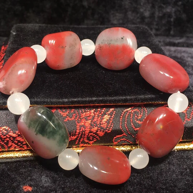 

Wholesale Colourful Chicken Blood Natural Stone Bracelets With Shape Beads Single lap Bracelets Lucky Healthy Collection Jewelry