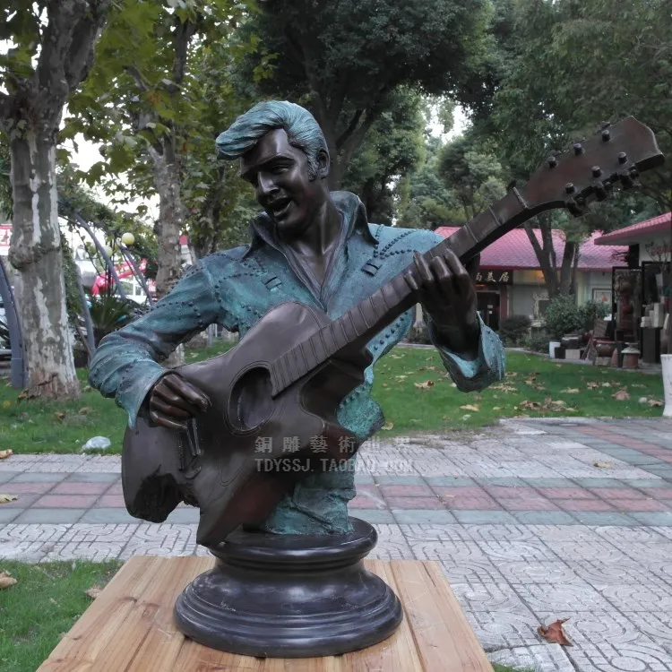 

Elvis Presley bronze copper sculpture handicraft electric bass music Home Furnishing Hostel Trim decoration decoration