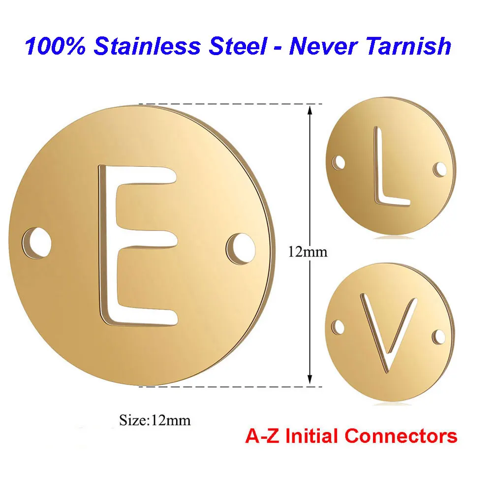 

5pcs/lot 100% Stainless Steel Initial Name Charms Vnistar DIY Alphabet Pendant Charms 26 Letter Jewelry Making Charms Wholesale
