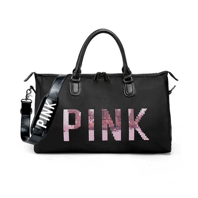 Горячая Распродажа, дизайнерская спортивная сумка с металлическими блестками микки мауса для фитнеса, сумка через плечо, женская сумка-тоут, дорожная сумка - Цвет: Upgrade Medium pink