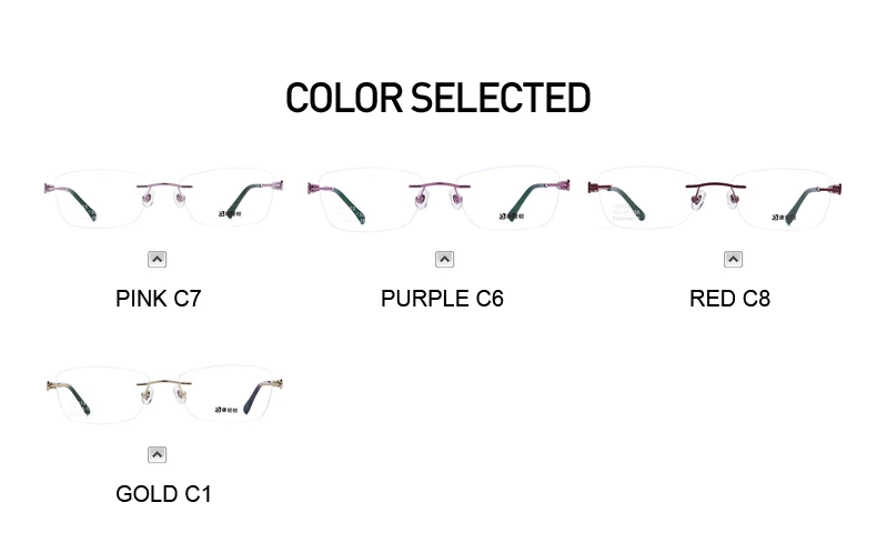 Оптические очки без оправы, оправа для женщин, титановые очки, розовые, винно-красные женские очки, оправа для очков J85523(только для близорукости