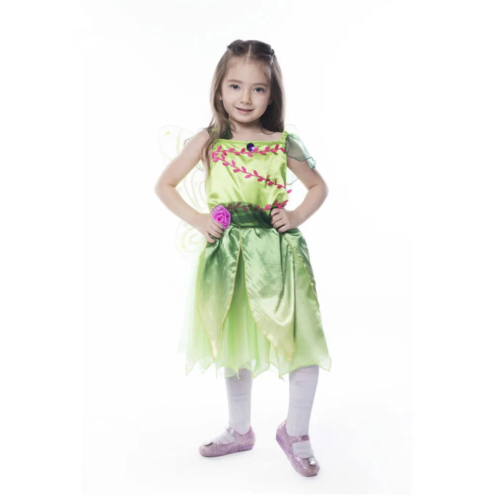 Kawaii-Tinkerbell-princess-Dress-Cosplay-Costume-Green-Dress-for-Girls-Elf-Kids-Halloween-Wonderful-Woodland-Garden (5)_副本