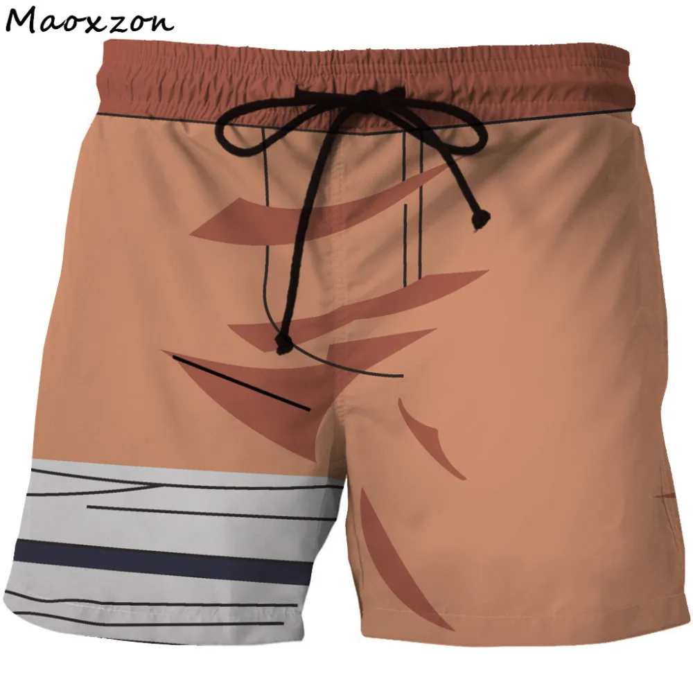 Maoxzon Mens Clothing Cartoon Anime Print Board Shorts 2018 Summer New