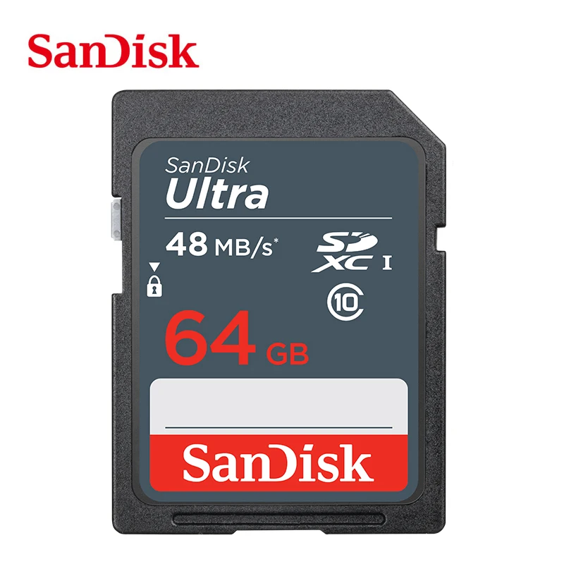 Оригинальный SanDisk SD карты 48 МБ/с. карта памяти Class 10 64 ГБ 32 ГБ 16 ГБ для Камера SDCard 64 ГБ Бесплатная доставка