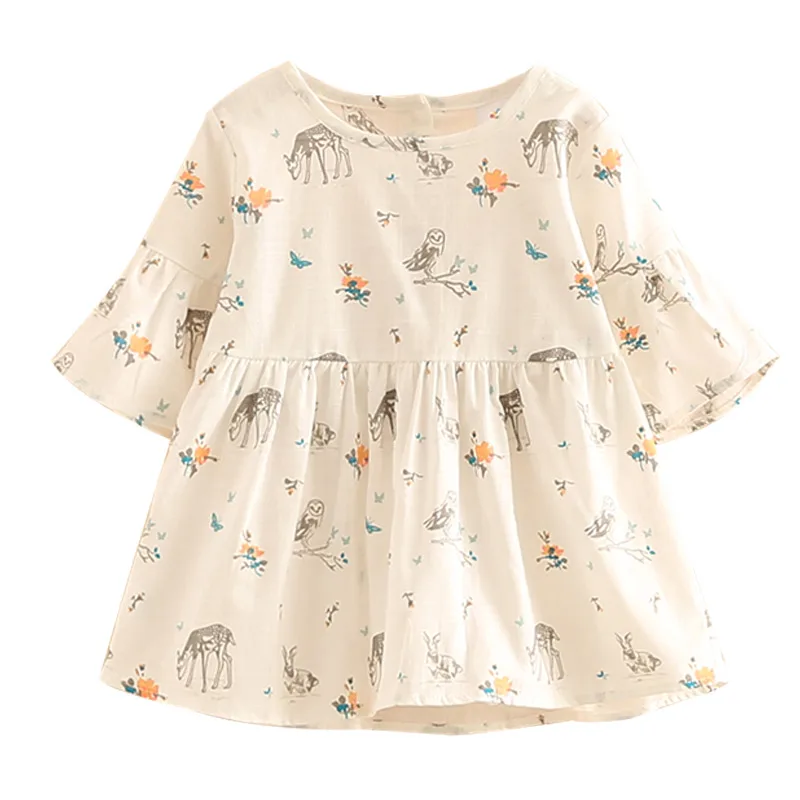 

Baby Girl's Print Three Quarter Sleeve T-Shirt Summer Child Kid Girl Casual Tops Tees Children's Clothing