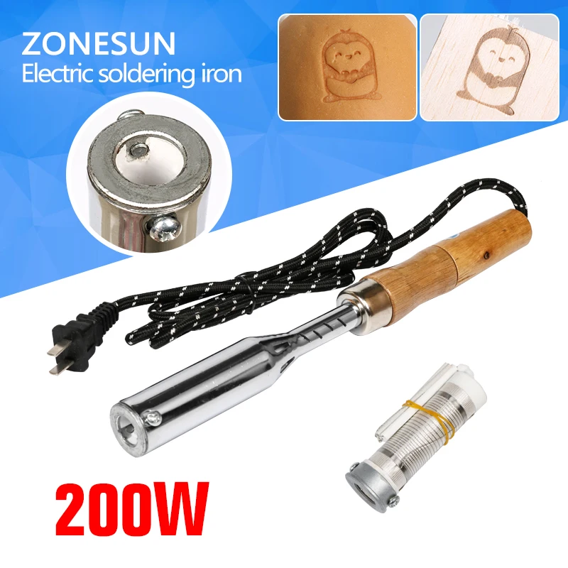 

ZONESUN 150W Electric Soldering Iron Hot Embossing Stamping Leather Printing LOGO Stamping Machine Leather Cake Branding