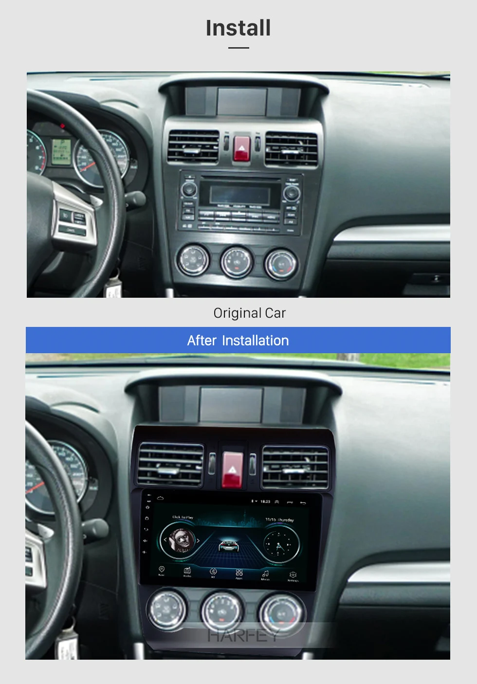 Flash Deal Harfey 9" IPS Screen Android 8.1 ROM 32GB RAM 2GB  2Din Car Radio For Subaru Forester 2014 2015 2016 GPS Navi Unit high version 1